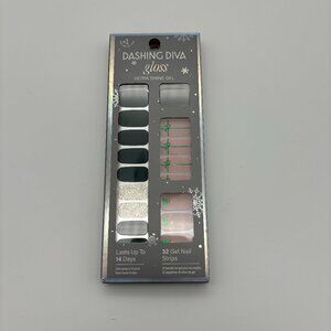 Dashing Diva Gloss Ultra Shine Gel Nail Strips, Tree Skirt, 32 ct, Christmas